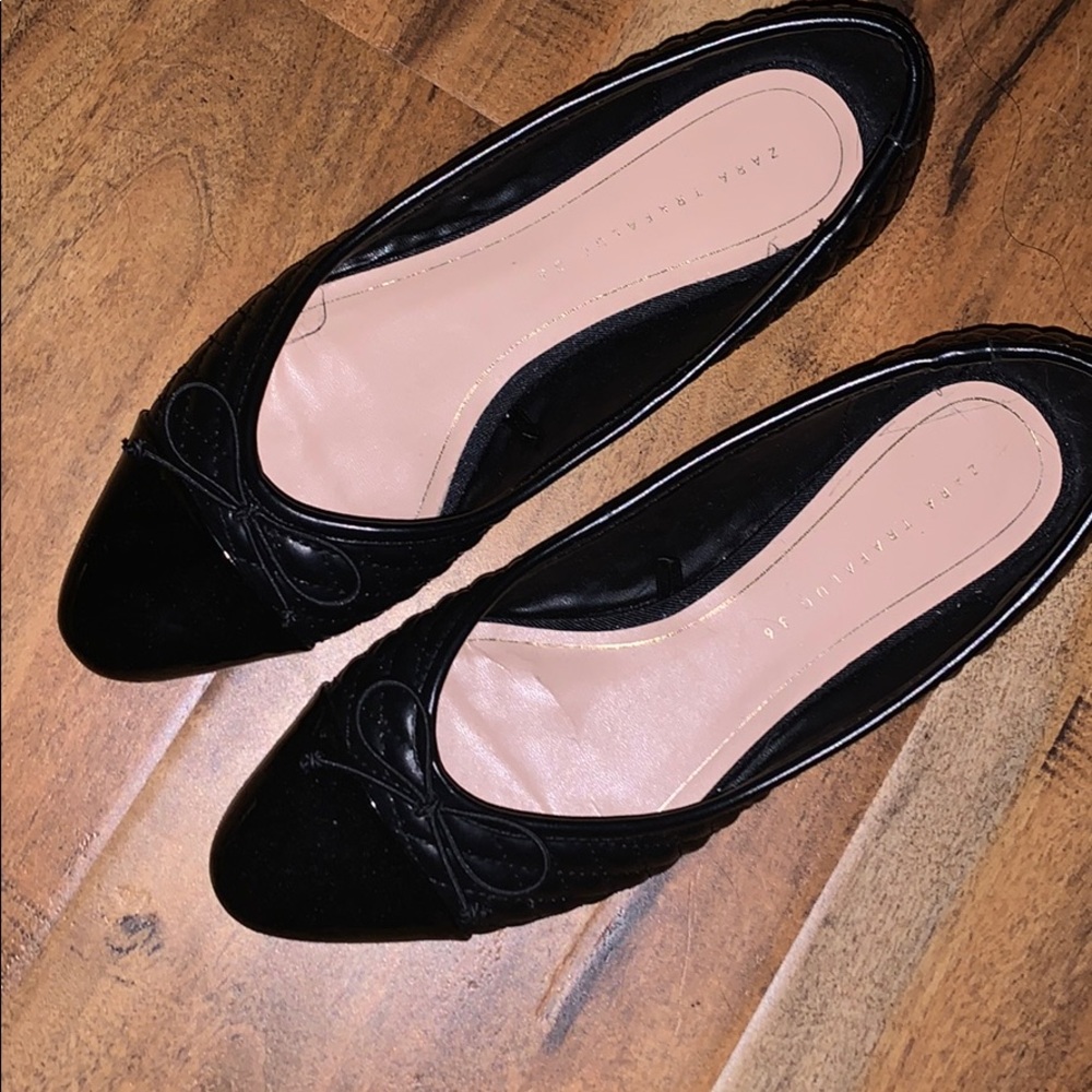 Zara faux leather flats